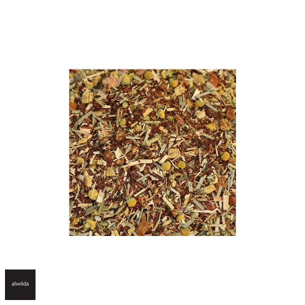 Sommer te - Rooibush &amp; honeybush med lakrids, citron, ble, jordbrblade &amp; vanilje