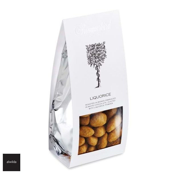 Summerbird - KOLOGISKE mandler m. hvid chokolade &amp; lakridspulver