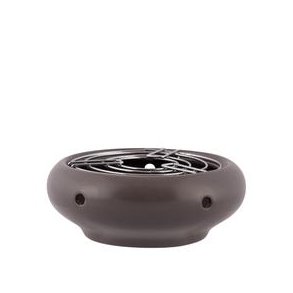 Tekandevarmer til fyrfadslys- almost black, :15 cm. Hjde 7 cm. Plint