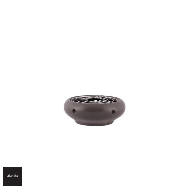 Tekandevarmer til fyrfadslys- almost black, :15 cm. Hjde 7 cm. Plint