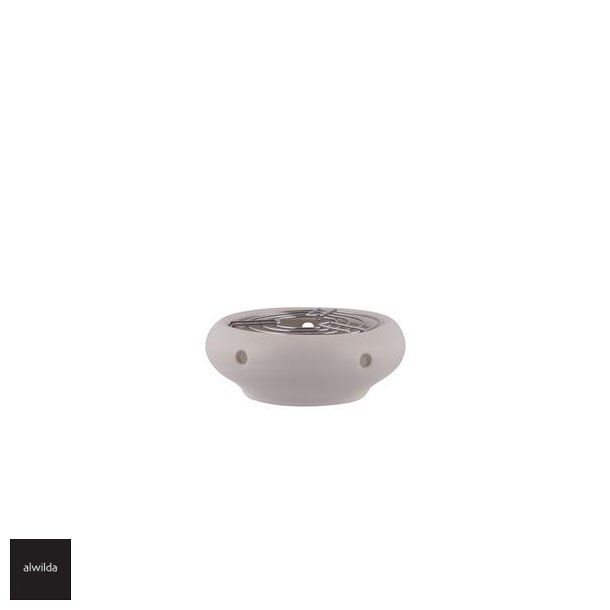 Tekandevarmer, til fyrfadslys - mat sart hvid, :15 cm. Hjde 7 cm., Plint