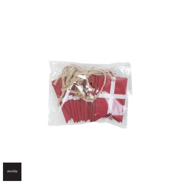 Trflag enkelt stk. med snor til ophng - 4 x 6 cm.