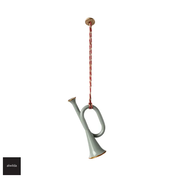 Trompet metal "mint"  H: ca. 9 cm. - kommer i fin ske - 2024
