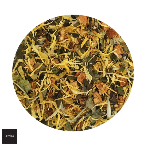 Hvid te iblandet blestykker, morgenfruer, papaya &amp; passion