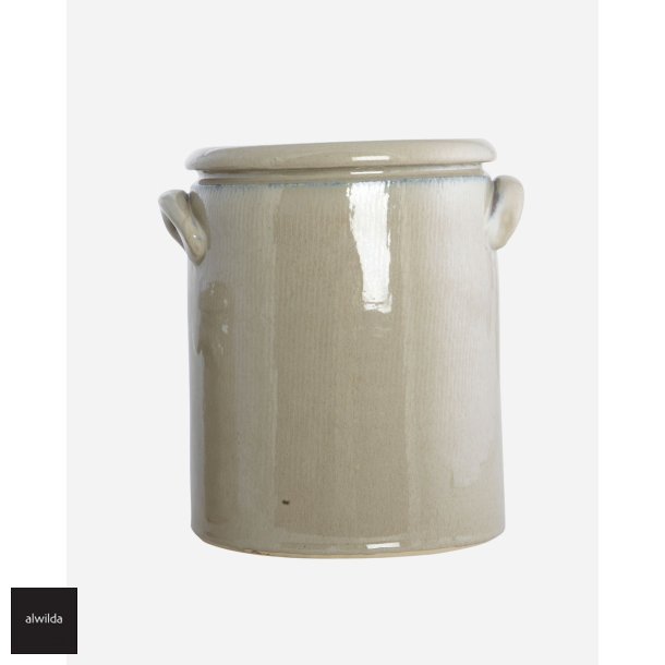 Krukke / urtepotte sandfarvet - h: 24 cm, dia: 20 cm