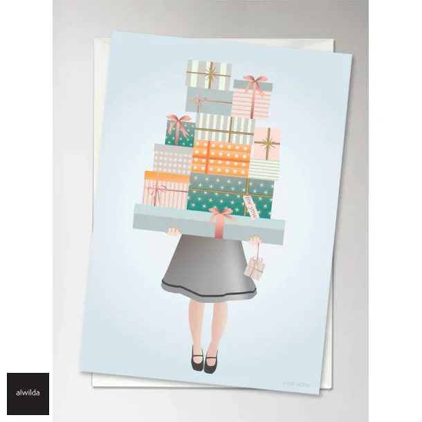 Vissevasse kort -  10,5x15 cm. gift for you, i foliepose med kuvert
